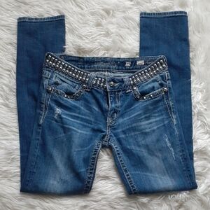 Miss Me JP513054 Y2K Rhinestone Studded Skinny Jeans Size 29